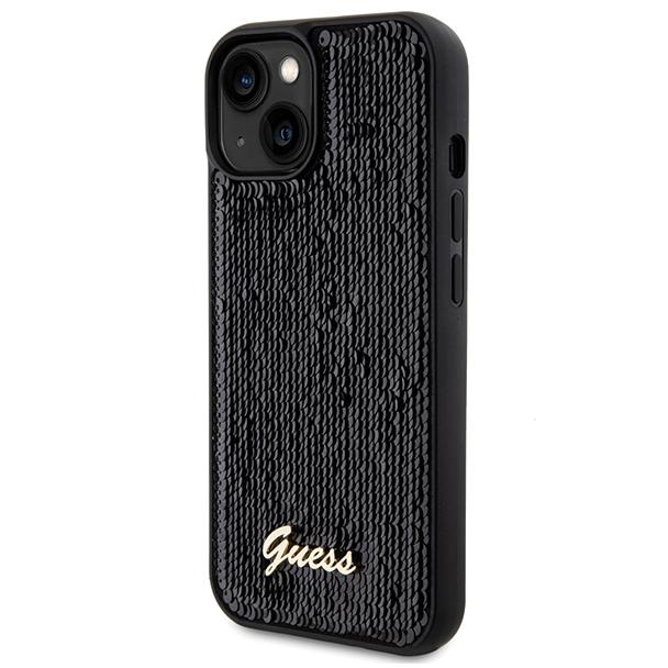 GUESS futerał do IPHONE 13 / 14 / 15 GUHCP15SPSFDGSK (Sequin Script Metal) czarny