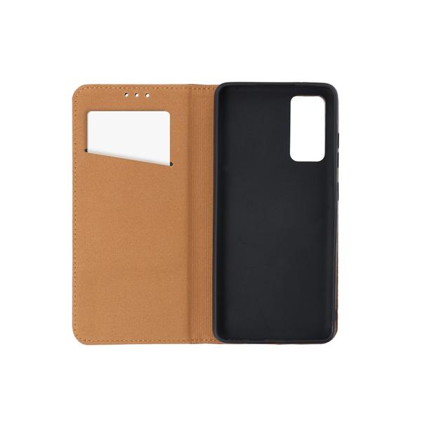 Etui z klapką na Samsung S25 FE Smart Pro Book skórzane brązowe