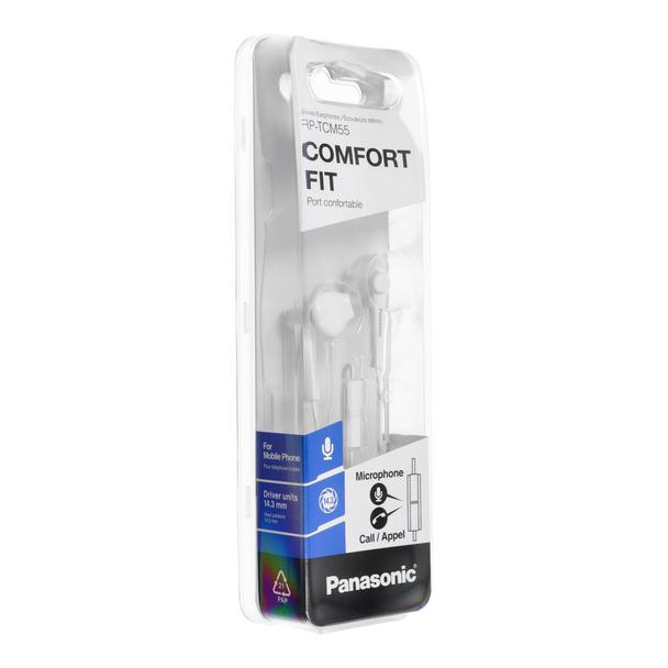 Słuchawki przewodowe jack 3,5mm PANASONIC RP-TCM55E-W białe