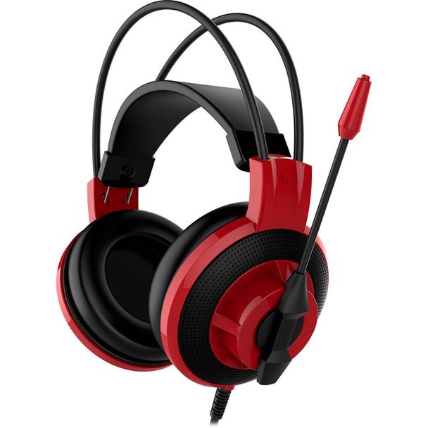 Słuchawki przewodowe nauszne Jack 3,5 mm gamingowe MSI DS501 czerwone