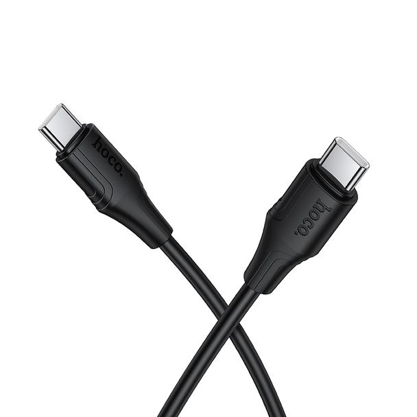 Kabel USB C do USB C Hoco 3A 60W Silikonowy 1 m X124 czarny