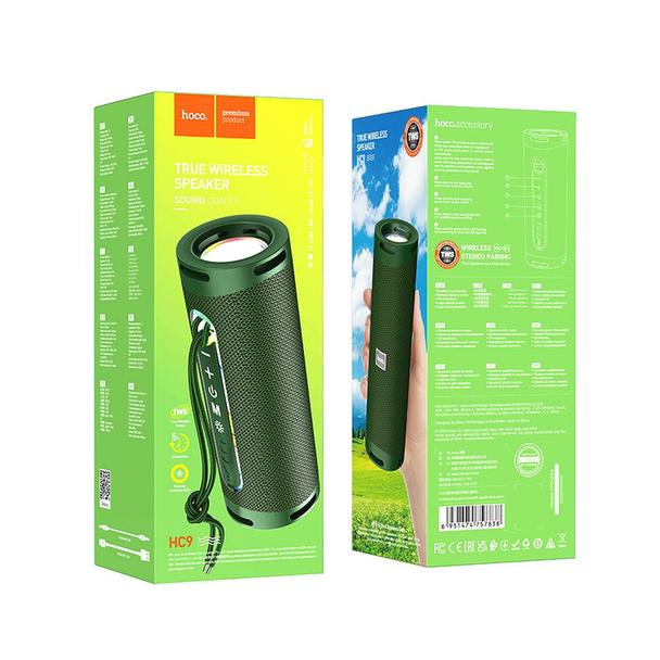 Głośnik bluetooth 2 x 5W 5h Hoco HC9 ciemny zielony
