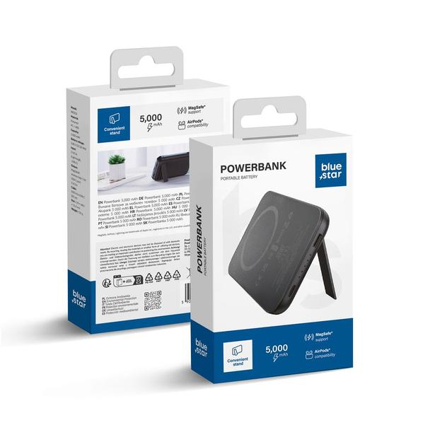 Powerbank zgodny z MagSafe Blue Star W0553 2A 5W 5000 mAh czarny