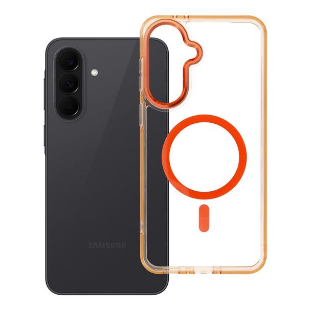 Etui na Samsung A37 Frame Cleear Hybrid Mag Cover zgodny z MagSafe pomarańczowe