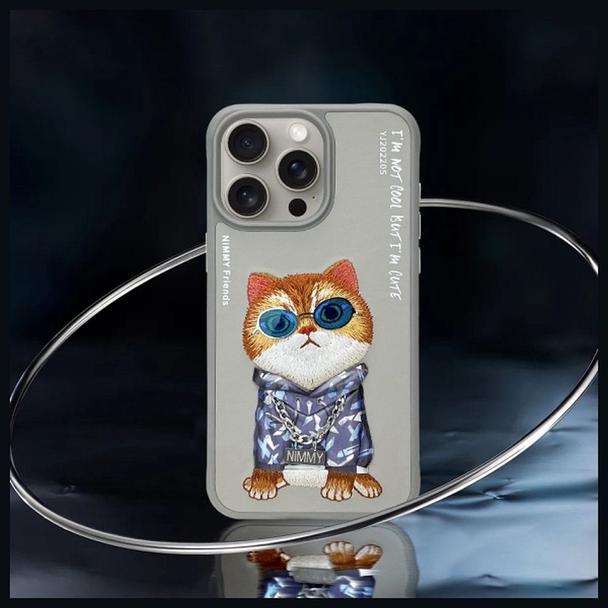 NIMMY futerał GLASSES COOL CAT do IPHONE 15 Pro Max szary