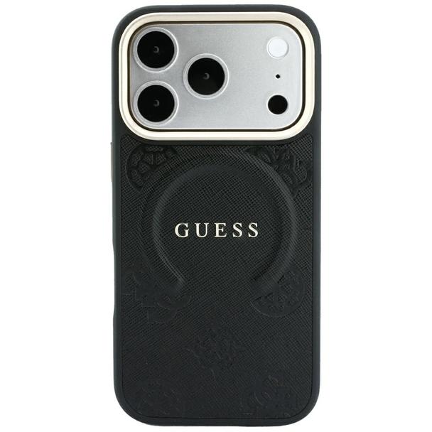 GUESS futerał do IPHONE 18 Pro/17 Pro kompatybilny z MagSafe (Saffiano Peony Ring) czarny