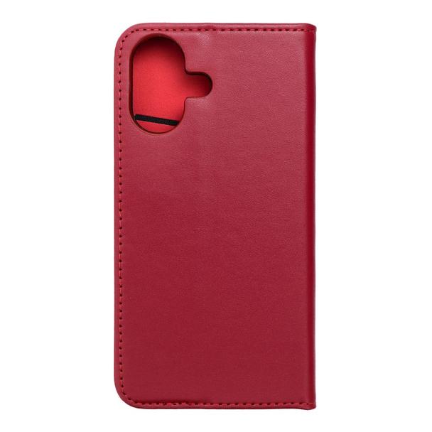 Etui z klapką do iPhone 17 Smart Pro Book skórzane bordowe