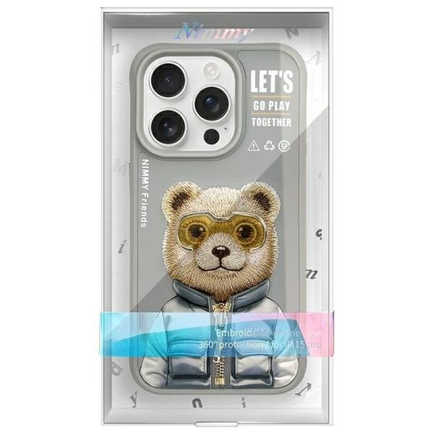 NIMMY futerał COOL&CUTE 2.0 Bear do IPHONE 15 Pro szary
