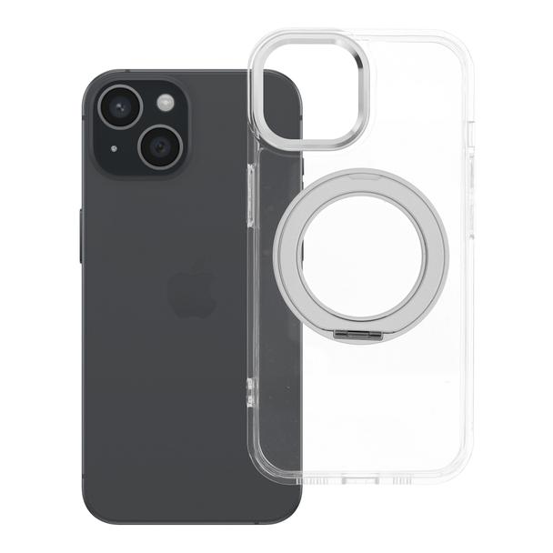 Etui na iPhone 15 Frame Circle Stand zgodne z MagSafe transparentne