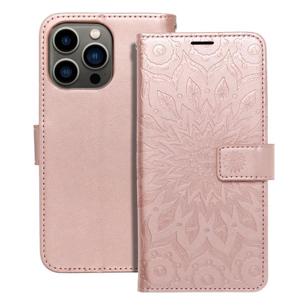 Etui z klapką na iPhone 13 PRO Mezzo Book mandala złoto-różowe
