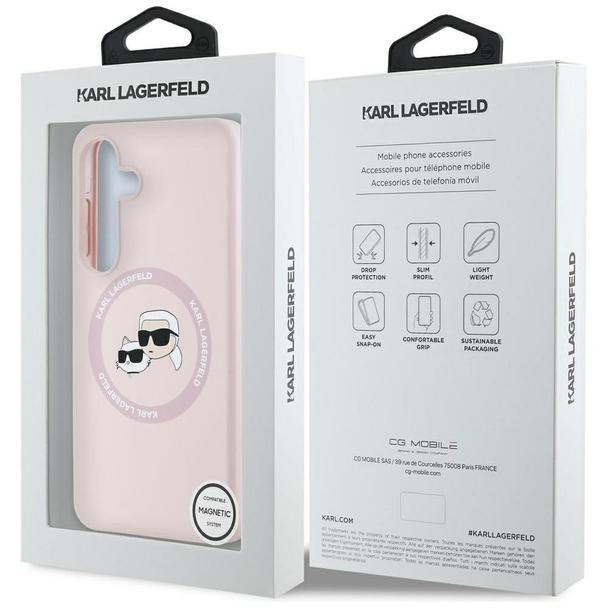 KARL LAGERFELD futerał do SAMSUNG S25 Plus KLHMS25MSKCHTCP (Magnetic Silicone Double Heads) różowy
