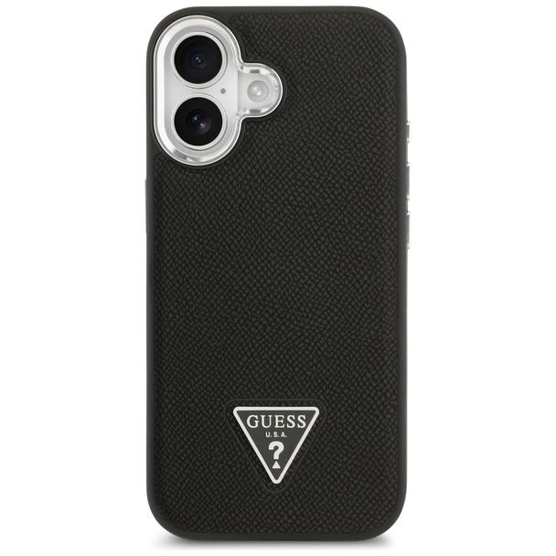 GUESS futerał do IPHONE 17 kompatybilny z MagSafe GUHMP17SPGTSPSK (Grained PU Triangle Logo) czarny