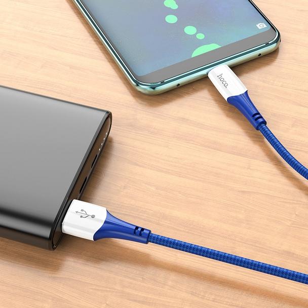 Kabel USB A do USB C Hoco 3A 1 m X70 niebieski