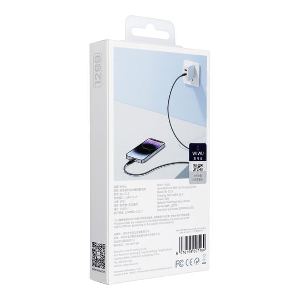 Kabel USB C do Lightning Wiwu 30W 1,2m Wi-C013 czarny