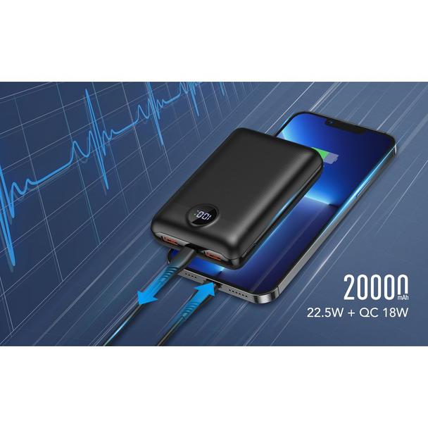 Powerbank Veger S20 (W2053) PD QC3.0 2A 22,5W 20000 mAh czarny 0INT
