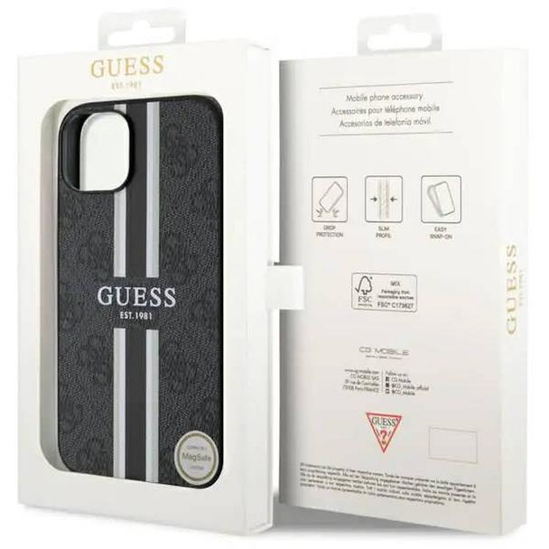GUESS futerał do IPHONE 14 kompatybilny z MagSafe GUHMP14SP4RPSK (4G Printed Stripes) czarny