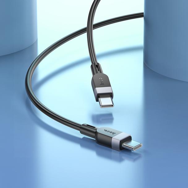 Kabel USB C do USB C Hoco 3A 60W Silikonowy 2 m X109 czarny