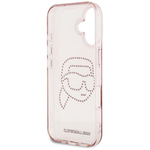 KARL LAGERFELD futerał do IPHONE 16 KLHCP16SHKHDCELP (IML Rhinestones S K Head) różowy