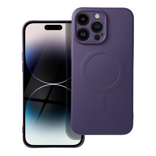 Futerał do iPhone 14 PRO MAX Silicone Mag Cover zgodny z MagSafe ciemnofioletowy