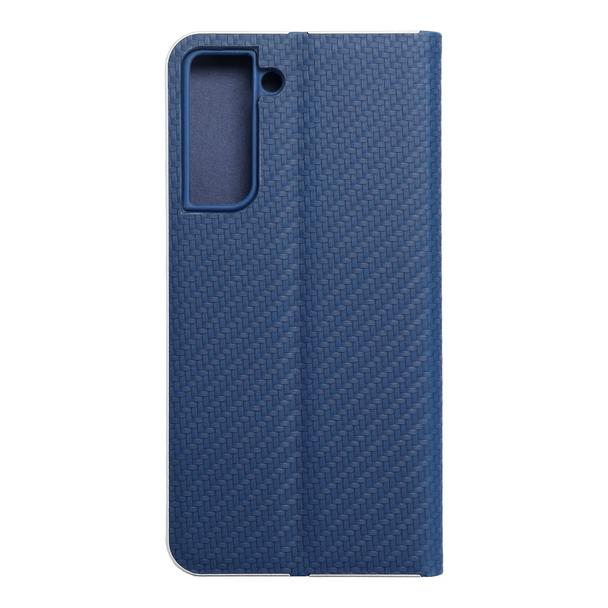 Etui z klapką na Samsung S21 FE Luna Book Carbon niebieskie