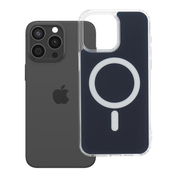 Etui na iPhone 15 PRO MAX Clear Fusion Mag Cover zgodne z MagSafe granatowe