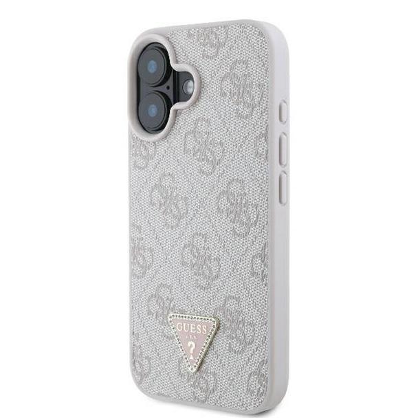 GUESS futerał do IPHONE 16 Plus GUHCP16MP4TDPP (PU Leather 4G Triangle Strass) różowy