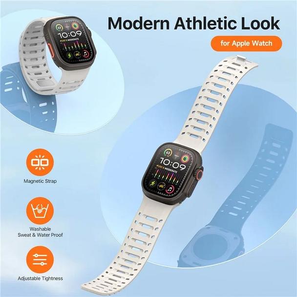 DUX DUCIS pasek CS magnetyczny silikonowy do Apple Watch 42/44/45/46/49 mm szary