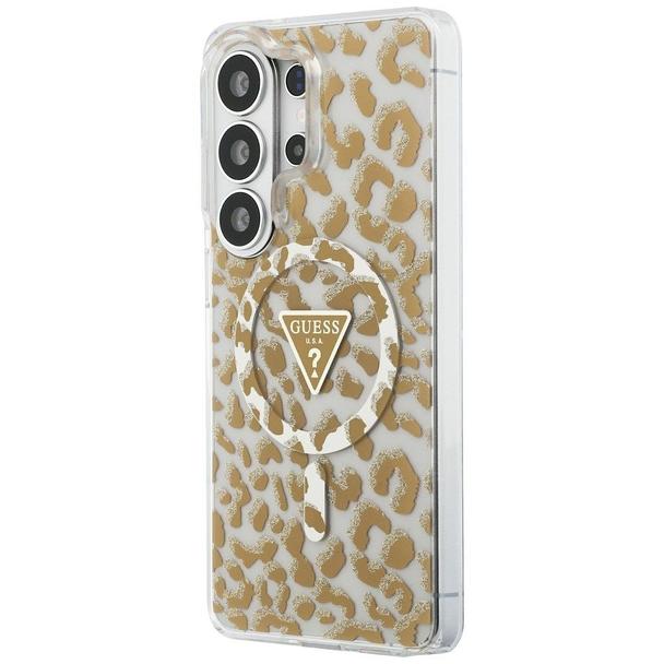 GUESS futerał do SAMSUNG S26 Ultra GUHMS26LHLEGTGLW (Magnetic IML Leopard Print Triangle) brązowy