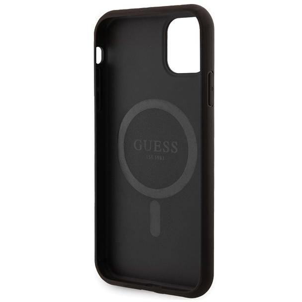GUESS futerał do IPHONE 11 kompatybliny z MagSafe GUHMN61G4GFRK (4G Ring classic logo) czarny