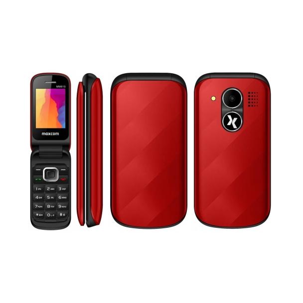 MAXCOM telefon dla seniora z klapką MM815 czerwony