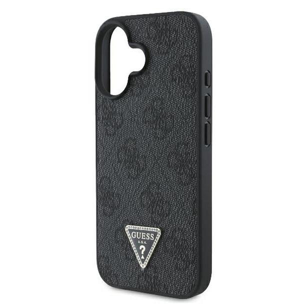 GUESS futerał do IPHONE 16 GUHCP16SP4TDPK (PU Leather 4G Triangle Strass) czarny