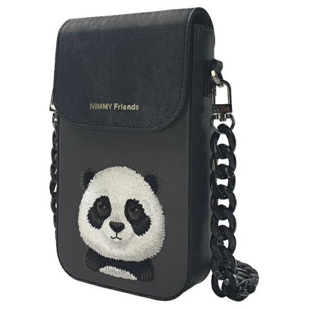 NIMMY torebka na telefon BIG EYED PET 2.0 Panda czarna