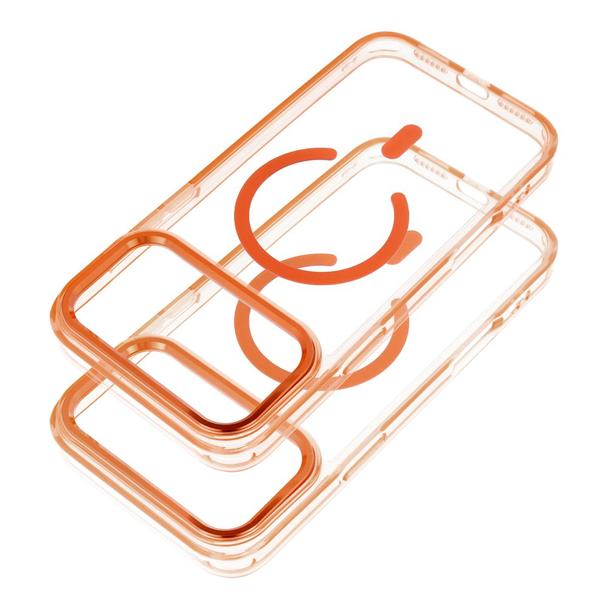 Futerał do iPhone 17 Frame Clear Hybrid Mag Cover zgodny z MagSafe pomarańczowy