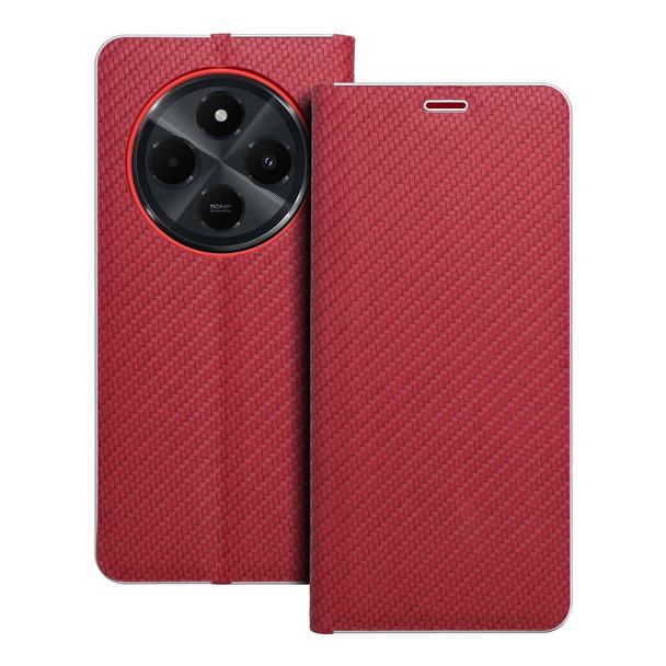 Etui z klapką na Xiaomi Redmi 14C Luna Book Carbon czerwone