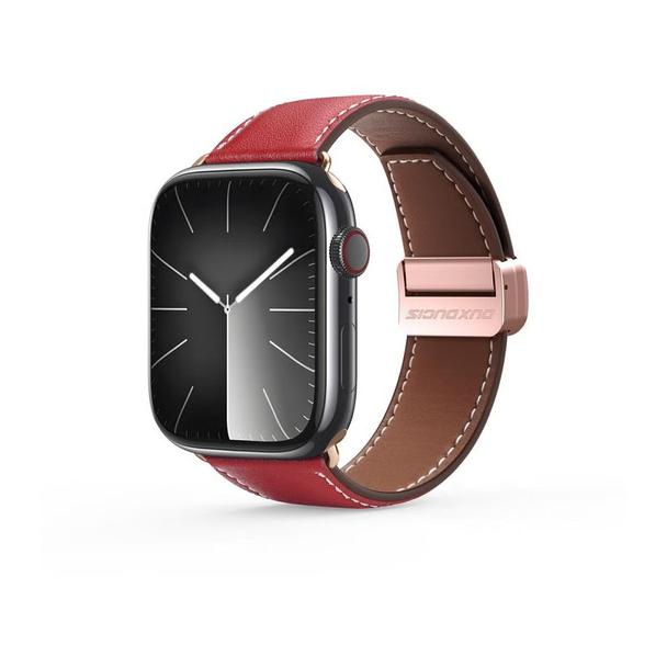 DUX DUCIS pasek YA skórzany do Apple Watch 38 / 40 / 41 mm czerwony