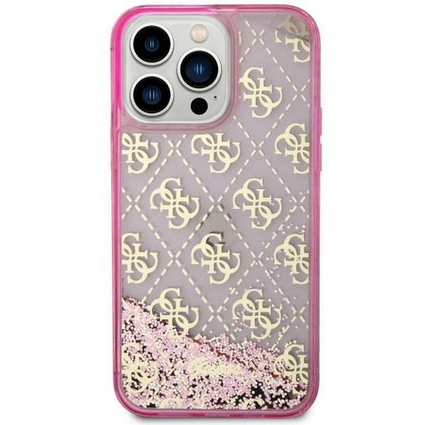 Oryginalne Etui GUESS Hardcase GUHCP14SLC4PSGP do iPhone 14 (Liquid Glitter 4G Translucent / różowy)