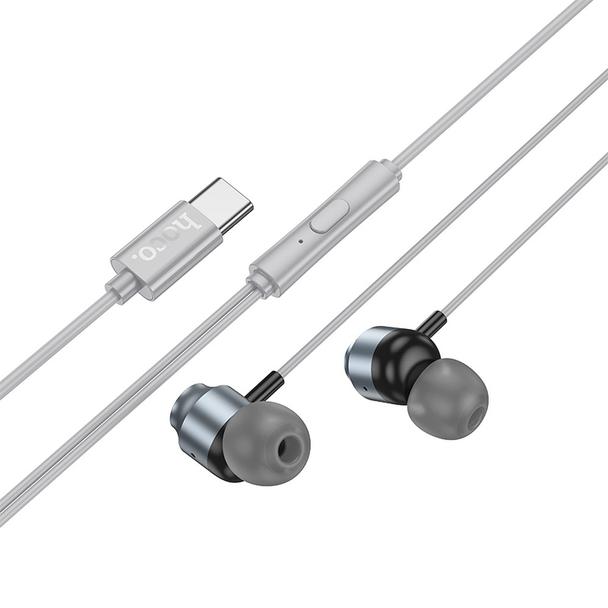 EOL Słuchawki przewodowe douszne USB C Hoco M122 szare
