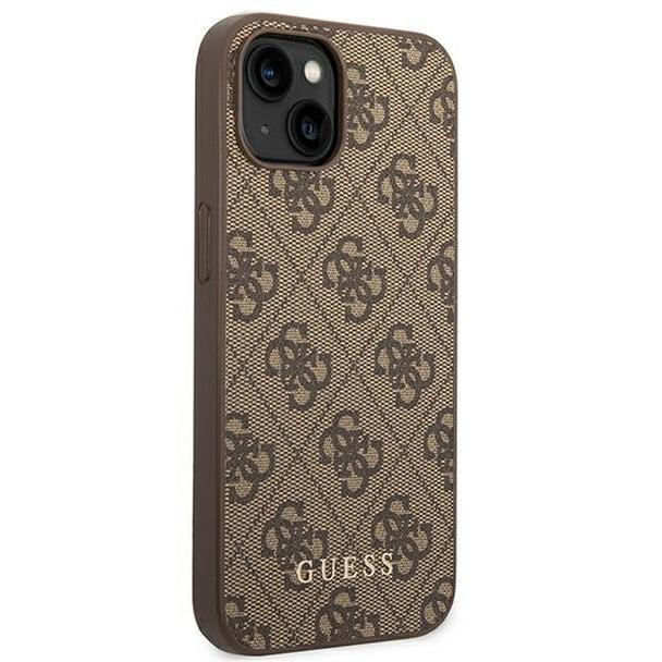 GUESS futerał do IPHONE 14 Plus GUHCP14MG4GFBR (4G Gold Logo) brązowy