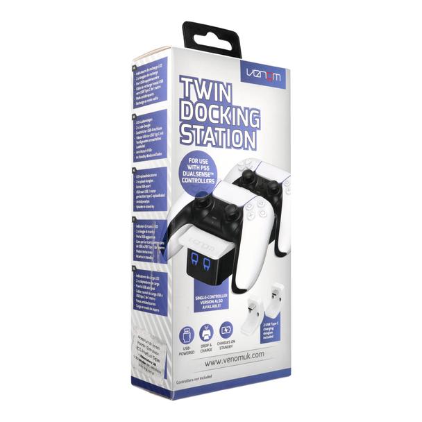 Stacja ładująca podwójne do padów PS5 Dual Sense Venom VS5001 biała