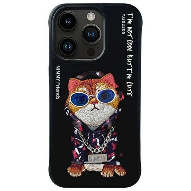 NIMMY futerał GLASSES COOL CAT do IPHONE 15 Pro czarny