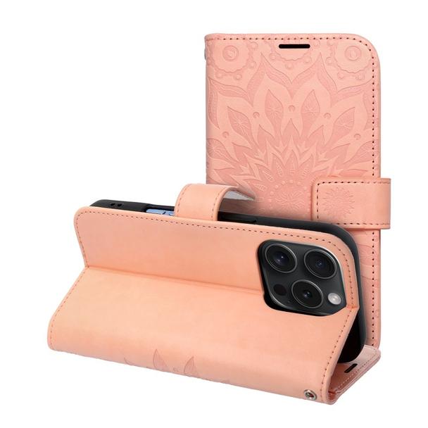 Etui z klapką na iPhone 16 Mezzo Book mandala peach fuzz