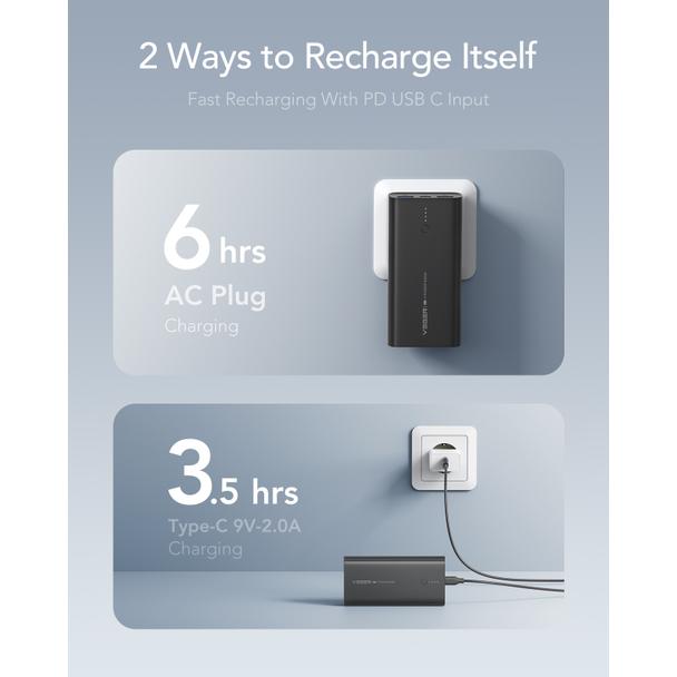 Powerbank Veger ACE100 (W1146) PD QC3.0 20W 10000 mAh czarny