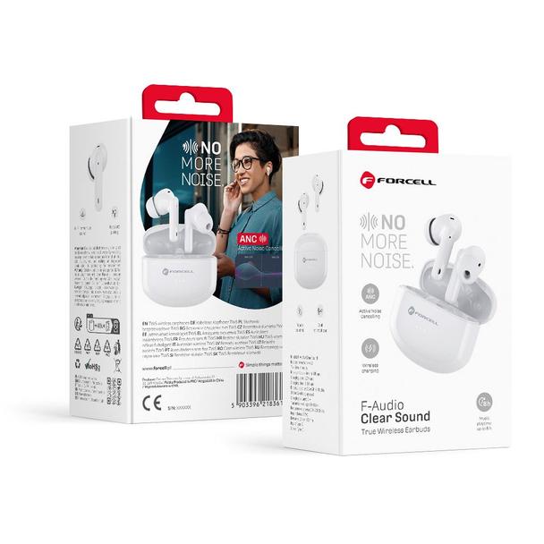 Słuchawki bezprzewodowe douszne Forcell F-Audio TWS Clear Sound białe