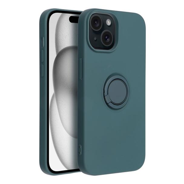 Futerał do iPhone 15 Silicone Ring zielony