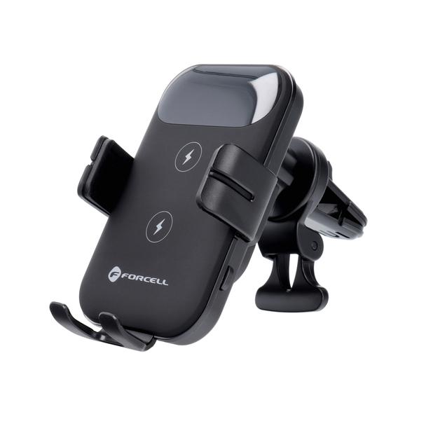 Uchwyt na telefon do samochodu indukcyjny Forcell F-Grip HS4 15W do kratki czarny
