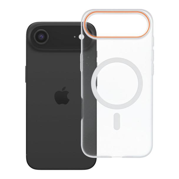 Etui na iPhone 16e (SE4 2025) / 17e Go Orange zgodne z MagSafe transparentne