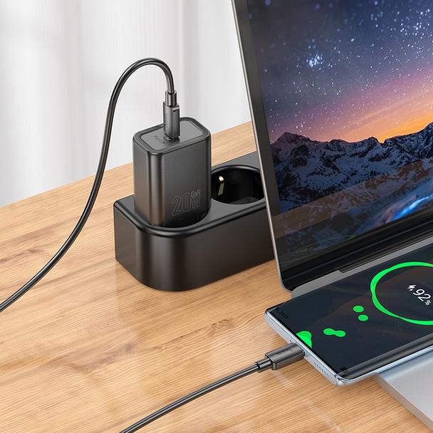 Ładowarka sieciowa do telefonu Hoco USB C QC PD 20W N60 czarna