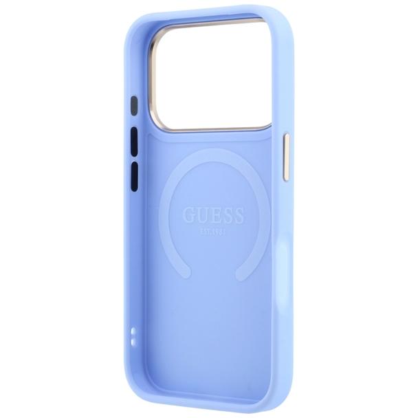 GUESS futerał do IPHONE 18 Pro/17 Pro kompatybilny z MagSafe (Saffiano Peony Ring) jasnoniebieski