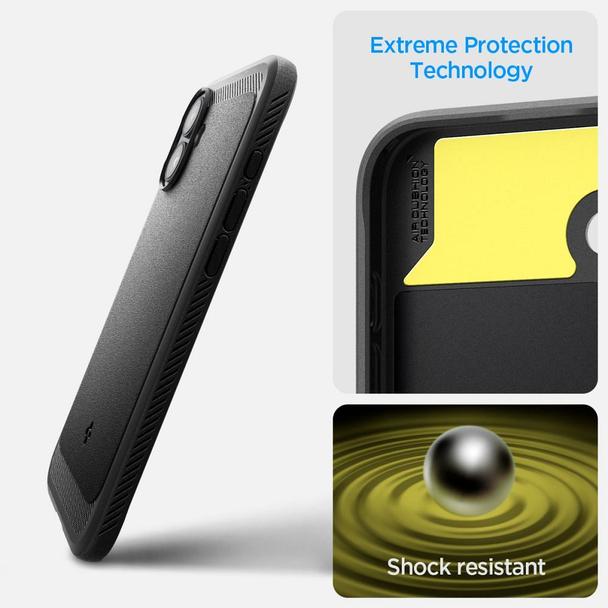 SPIGEN futerał RUGGED ARMOR MAG kompatybilny z MagSafe do IPHONE 16 matte black