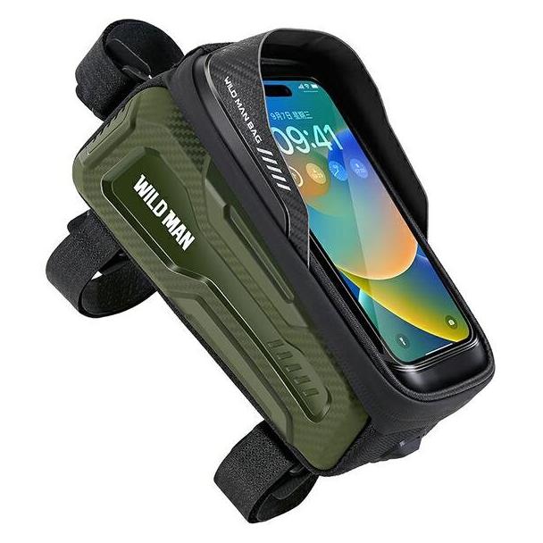 WILDMAN sakwa rowerowa na ramę na zamek 1L (4" - 7") M20 zielona
